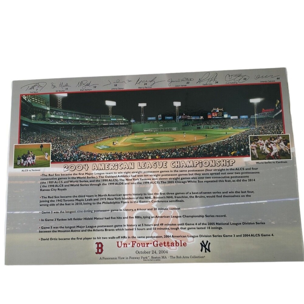 Red Sox Poster 2004 American League Championship Laminated 18 x 12 inches